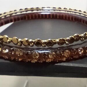 Two Rhinestone Bangle Bracelets